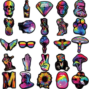 50pcs psychedelic neon graffiti stickers for DIY laptop luggage and skateboard decor