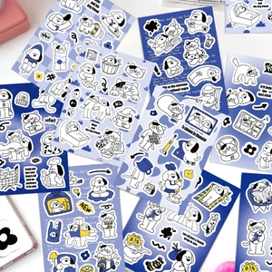 Autocollants Mignons Chat Chien Dessin Animé Imperméable PVC Mat Autocollants pour Scrapbook Journal DIY Décoration de Coque