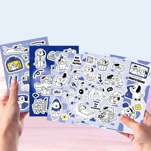 Lot de 8 autocollants mignons chat et chien pour scrapbooking et coques de téléphone