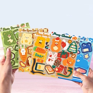 Set di adesivi collage con orsetti e coniglietti per decorazioni fai-da-te e scrapbooking
