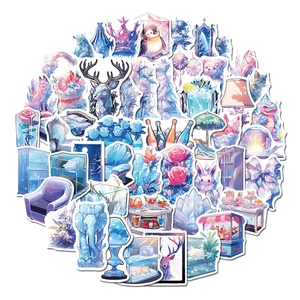 50pcs waterproof ice world graffiti stickers with iridescent finish for DIY phone case and luggage