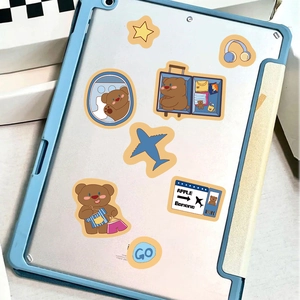 Cartoon Coco Bear DIY travel stickers set for tablet decoration with waterproof finish