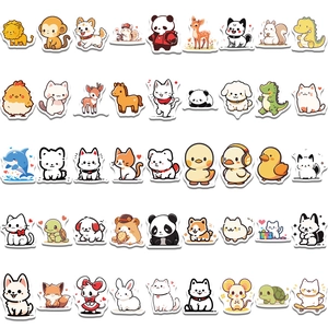 Lot de 100 autocollants animaux mignons imperméables pour ordinateurs et planches à roulettes