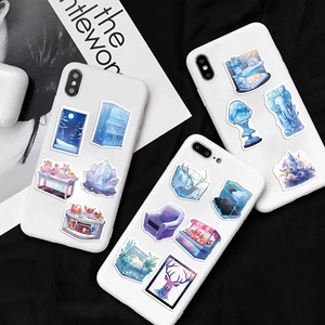 Ins-style ice world stickers on phone cases with reindeer and crystal patterns