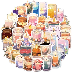 Ins Style Aromatherapy Candle Stickers Waterproof Matte Film Decorative Decals For Laptop Phone Fridge Suitcase DIY Scrapbook Stationery