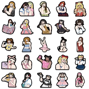 50 pieces of creative funny cross-dressing men stickers for laptop and luggage decor