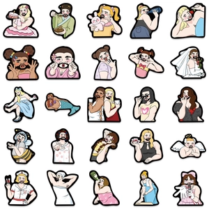 Set of 50 funny bearded man waterproof stickers for DIY water bottles and laptop cases