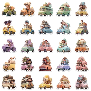 50pcs waterproof dream travel car graffiti stickers for luggage and laptop decoration