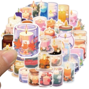 50pcs waterproof ins aromatherapy candle stickers for laptop and phone decoration