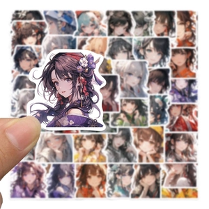 Gros plan d'autocollants de filles anime mignons aux couleurs vives pour le journal DIY