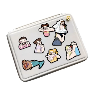 Funny 50pcs waterproof cartoon stickers for laptops and luggage featuring beard man cosplay