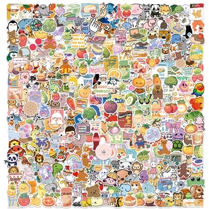 Cute Cartoon Animal Fruit Vegetable Stickers For Kids Reward PVC Waterproof Decals For Phone Case Luggage DIY Decoration