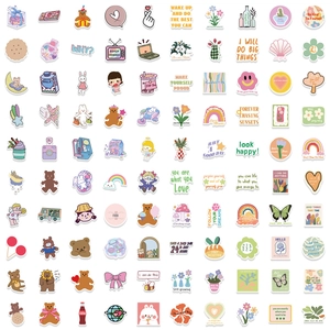 300 pieces cute cartoon animal waterproof stickers for water bottles and laptops