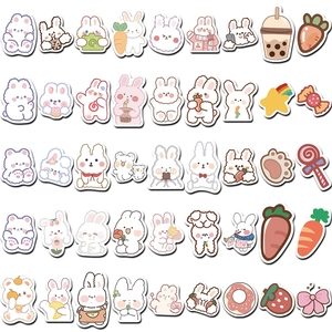 Set of 90 cute cartoon bear and bunny stickers for DIY water bottles and journals