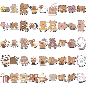 90pcs set of cute cartoon bear and rabbit DIY waterproof stickers for scrapbooking and bottles