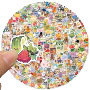 Set of 400 cute cartoon animal and fruit stickers for laptop and phone decoration