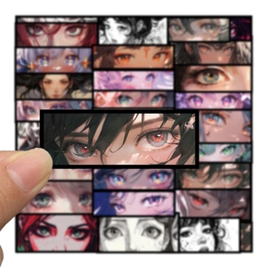50 pieces of anime girl eyes graffiti stickers for DIY phone case and laptop decoration