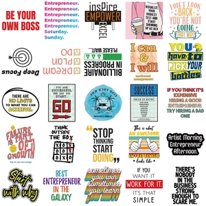 Lot de 50 autocollants imperméables avec citations motivantes pour entrepreneurs