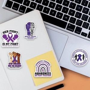 50 pieces of domestic violence awareness stickers for laptop and luggage decoration