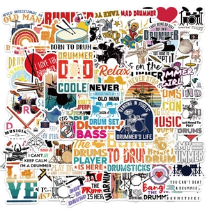 Drummer Rock Muzikant Stickers Waterdicht PVC Vinyl Decals Voor Gitaar Bagage Laptop Muziekliefhebbers Retro Decor