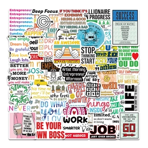 Autocollants de Citations Inspirantes pour Entrepreneur Étanche PVC Slogans Motivants pour Ordinateur Portable Coque de Téléphone