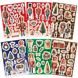 Nutcracker Christmas Stickers PVC Waterproof Decals For Scrapbooking Journal Notebook Phone Case Laptop DIY Decoration Holiday Gift