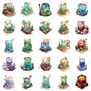 Set of 50 creative cartoon micro-world stickers for DIY phone cases and water bottles