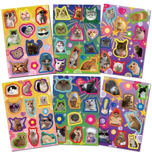 Funny Cartoon Cat Meme Stickers DIY Waterproof PVC Decals For Laptop Phone Case Luggage Journal Decoration Cute Stickers