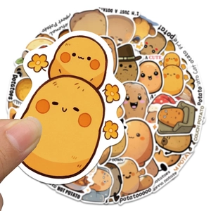 Pack of 50 waterproof cartoon potato graffiti stickers for laptops and skateboards