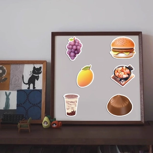 Set of 50 cute 3D waterproof food stickers for laptop and phone case decoration