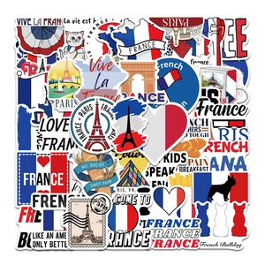 France Travel Theme Stickers Waterproof PVC Decals For Suitcase Laptop Phone Scrapbooking Paris Eiffel Tower Art
