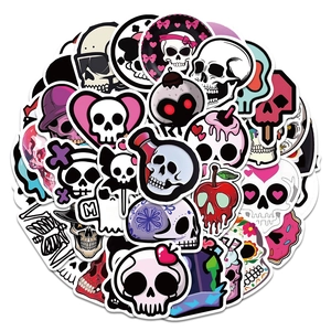 Autocollants Graffiti Crâne Horreur Dessin Animé Imperméables Pour Valise Ordinateur Portable Skateboard Décalcomanies En Vinyle Décoratives DIY