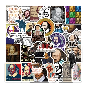 William Shakespeare Theme Stickers Waterproof PVC Decals For Laptop Suitcase Phone Scrapbooking Artistic Vintage Style Decor