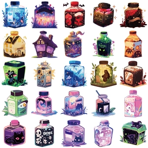 Set of 50 waterproof magical juice bottle stickers for laptop and phone decoration