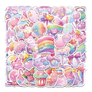 Kawaii Cartoon Candy Dessert Stickers Waterproof PVC Graffiti Decals For Laptop Suitcase Water Bottle Scrapbooking Decoration