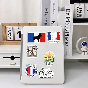 50 pieces of waterproof French themed stickers for luggage and laptop decoration