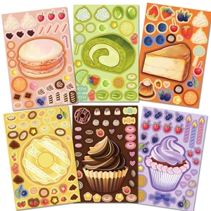 Cute PVC Dessert Food Stickers Matte Waterproof DIY Scrapbooking Journal Phone Case Decoration Cake Ice Cream Stickers