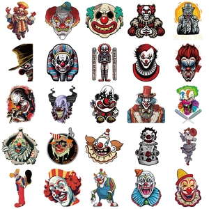 50 Stück Cartoon Horror Clown Aufkleber für DIY Koffer, Skateboards und Laptops