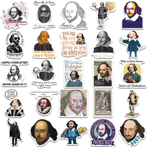 50pcs waterproof William Shakespeare literary graffiti stickers for laptops and luggage