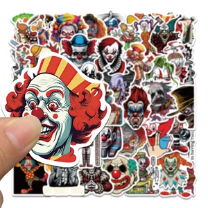 Nahaufnahme wasserfester Cartoon-Clown-Aufkleber für DIY-Laptops und Skateboards