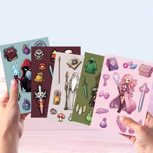 Autocollants d'aventure RPG cartoon pour bricolage et décoration de coques de téléphone
