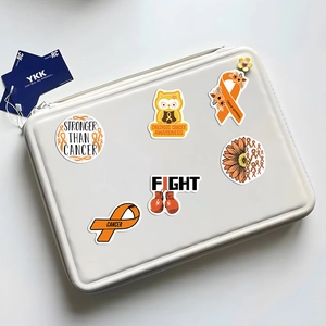 Orange leukemia cancer awareness ribbon stickers for laptop and bottle decoration