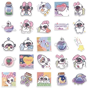 50 pieces of cute waterproof astronaut stickers for laptops, cups, and luggage decoration