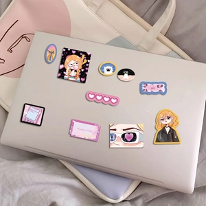 Polka girl stickers for DIY scrapbooks and laptop decoration in Korean ins style