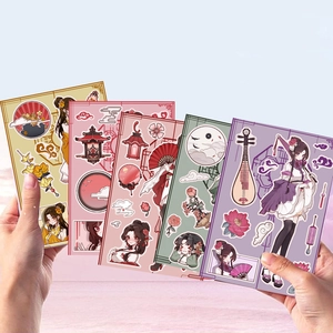 DIY Chinese style anime girl stickers set for journals and phone case decoration
