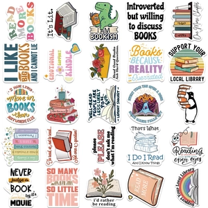 Set of 50 waterproof cartoon book reading stickers for DIY luggage and water bottles