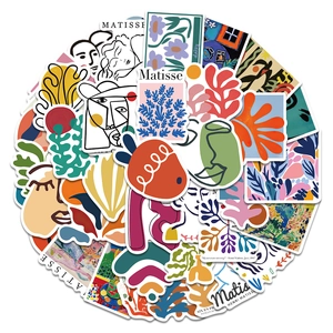 Σετ 50 αυτοκόλλητα σε στυλ Henri Matisse με αφηρημένα σχήματα και σιλουέτες φυτών