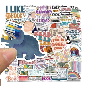 50pcs waterproof reading-themed graffiti stickers for children's DIY bottles and luggage