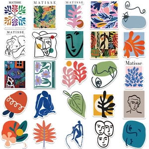 Σετ 50 αυτοκόλλητα σε στυλ Matisse, αδιάβροχα αυτοκόλλητα τέχνης για διακόσμηση δωματίου