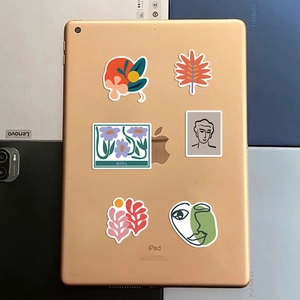Σετ αδιάβροχα αυτοκόλλητα τέχνης Matisse σε tablet με μποέμ φλοράλ και φύλλα σχέδια